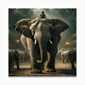 Elephants In The Jungle Canvas Print