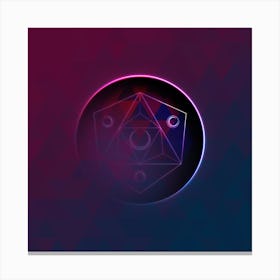 Geometric Neon Glyph on Jewel Tone Triangle Pattern 321 Canvas Print