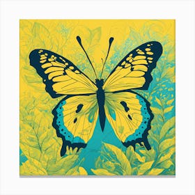 Yellow Butterfly VECTOR ART Canvas Print
