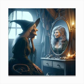 Witch In A Mirror 1 Canvas Print