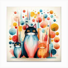 Abstract Cats 1 Canvas Print