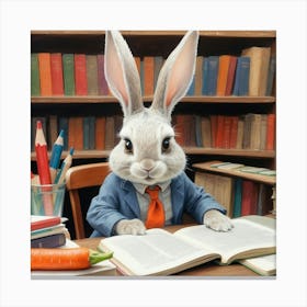 Rabbit In A Suit 53 Canvas Print