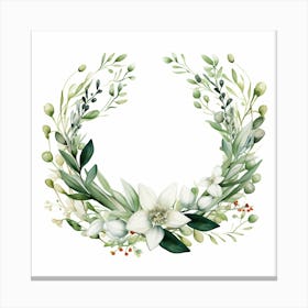 Floral Wreath 1 Canvas Print