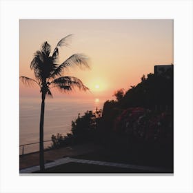 Ocean Sunset In Bali Square Canvas Print