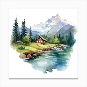 Watercolor Landscape Painting 13 Canvas Print