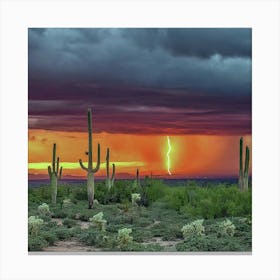 Sunset Over Saguaro 1 Canvas Print