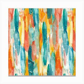 Watercolor Stripes Fabric Canvas Print