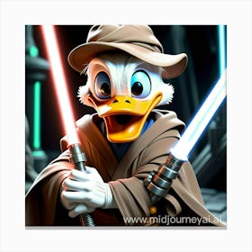 Donald Duck Star Wars Canvas Print