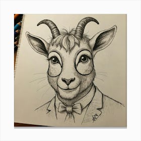 Goat In A Suit 9 Canvas Print