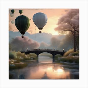 Hot Air Balloons Landscape 5 Canvas Print