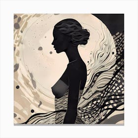 Silhouette Of A Nude Woman 1 Canvas Print