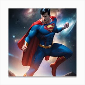 Superman In Space Canvas Print