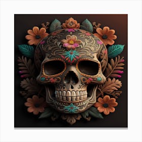 Day of the Dead Skull 5 Canvas Print