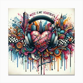 Music Is My Heartbeat Canvas Print