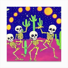 Skeletons In The Desert Canvas Print