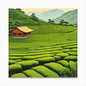 Tea Plantation Painting (1) Canvas Print