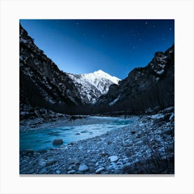 Firefly 8k, Top Quality, Pitch Black, Midnight, Dark Night, Snow Covered, Mountain Forests, Deep Val (11) Canvas Print