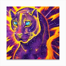 Neon Panther Canvas Print