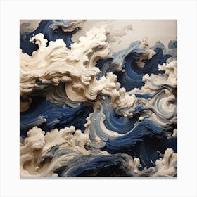 Waves Of Blue And White Canvas Print