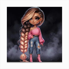 Girl With Braids Canvas Print