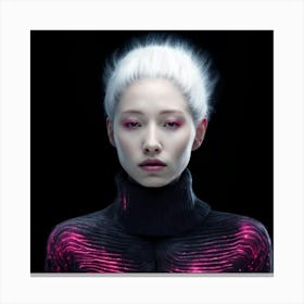 Asian Girl With White Hair Canvas Print
