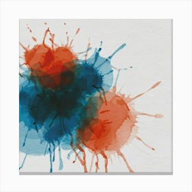 Abstract Watercolor Splashes Canvas Print