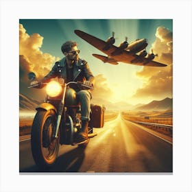 Man On A Motorcycle 4 Canvas Print