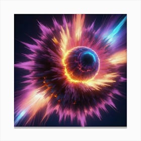 Plasma Explosion Glitch Art 14 Canvas Print