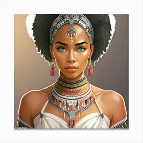 Firefly Beautiful Africanpowerful Queen Warrior Dressed In A Classic And Chic African Loincloth For (3) Canvas Print