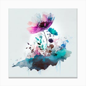 Watercolor Flower Abstract 3 Canvas Print