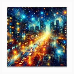 City Symphony in Starlight Canvas Print