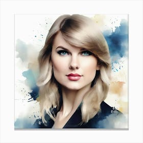 Taylor Swift watercolour portrait Canvas Print