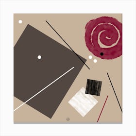 Decadence 3 - abstract art composition beige black white brown geometry modern minimal contemporary square Canvas Print
