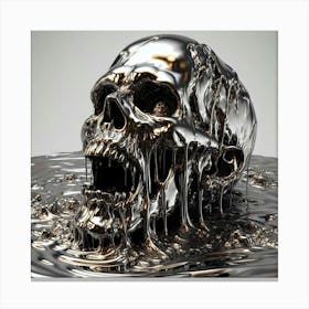 Skull In Water Canvas Print