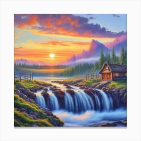Landscape Painting Hd Hyperrealistic 13 Canvas Print
