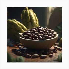 Cacao Beans In A Bowl Canvas Print