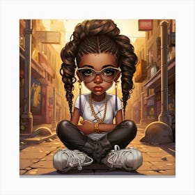 Black Girl With Glasses Canvas Print