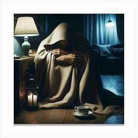 Man In A Blanket Canvas Print