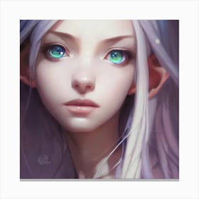 Girl With Blue Eyes Hyper-Realistic Anime Portraits Canvas Print