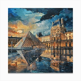 Louvre At Sunset 4 Canvas Print