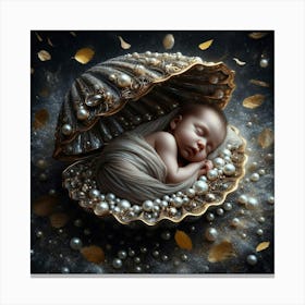 Baby Sleeping In A Shell Canvas Print