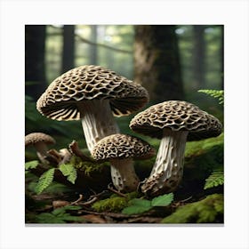 Mushrooms In The Forest 6 Canvas Print