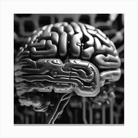 Brain On A Circuit Board 46 Canvas Print