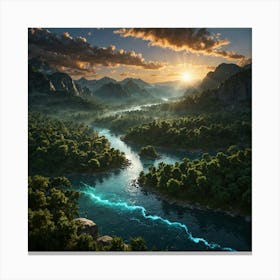 Sunset In The Mountains 25 Canvas Print