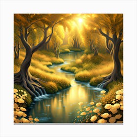 River In The Forest 5 Canvas Print