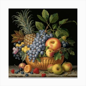 A collection of different delicious fruits 12 Canvas Print