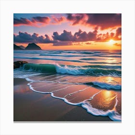 Sunset At The Beach 13 Canvas Print