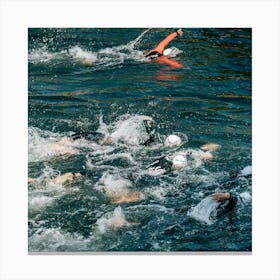 Swimmers In The Water Canvas Print
