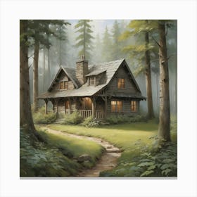 Cabin In The Woods 1 Canvas Print