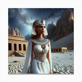 Egyptian queen under the stars Canvas Print